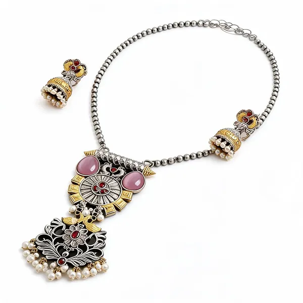Silver_Brass_Necklace_Set_For_Women