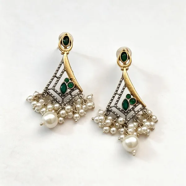 Gold_And_Green_Brass_Earrings_For_Women