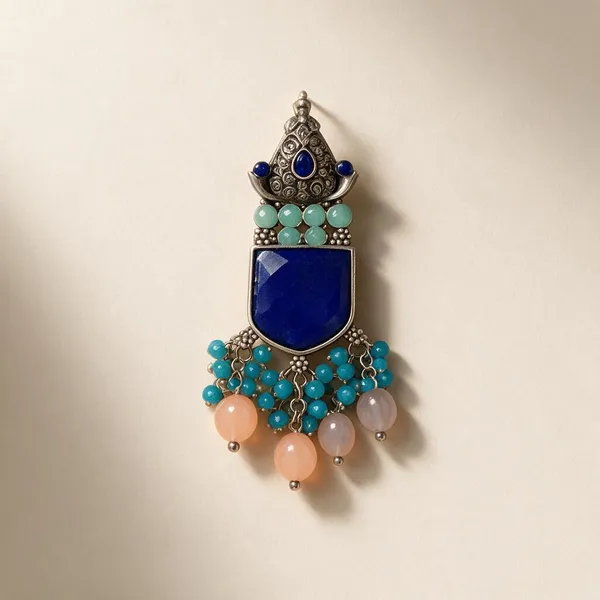 Blue_Brass_Earrings_For_Women
