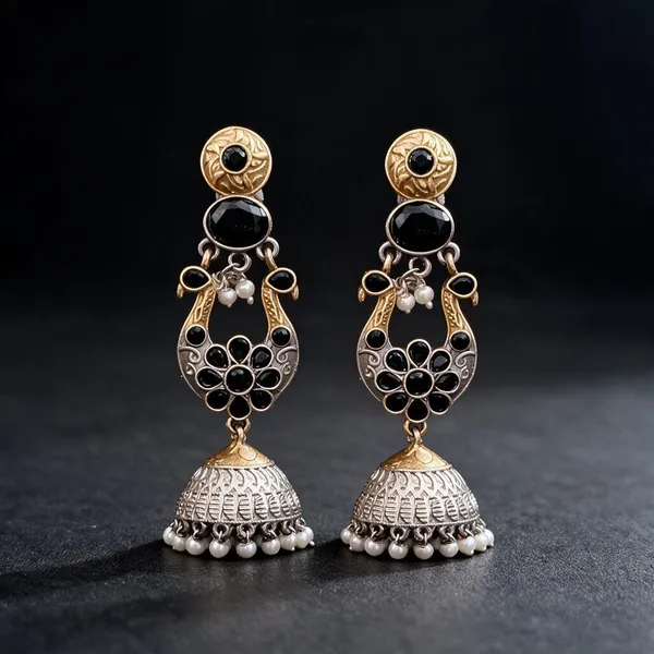 Golden_And_Black_Brass_Earrings_For_Women