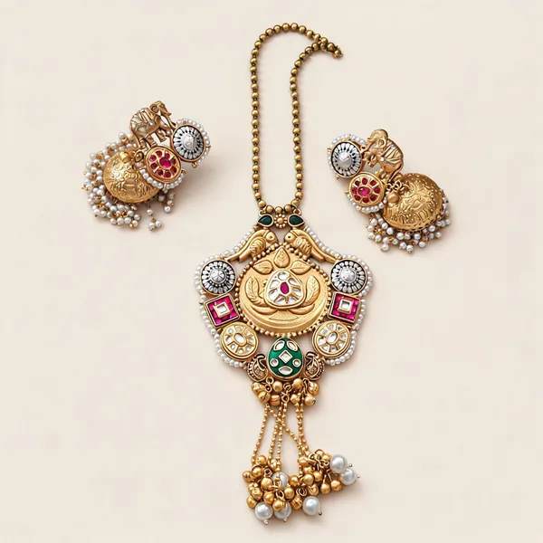 Golden_Brass_Pendant_Set_For_Women