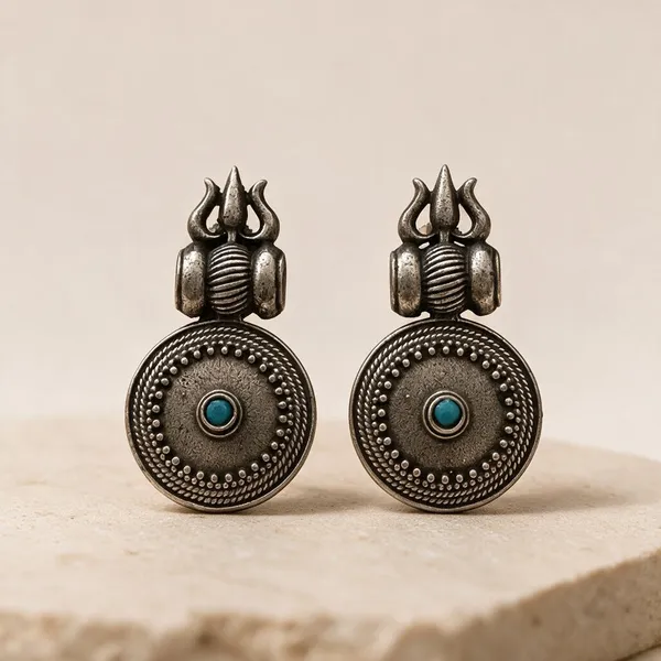Golden_Blue_Brass_Earrings_For_Women