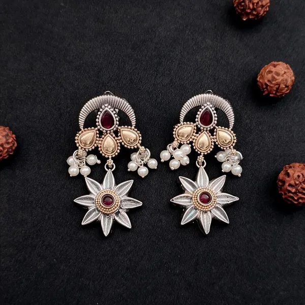 Gold_And_Pink_Brass_Earrings_For_Women