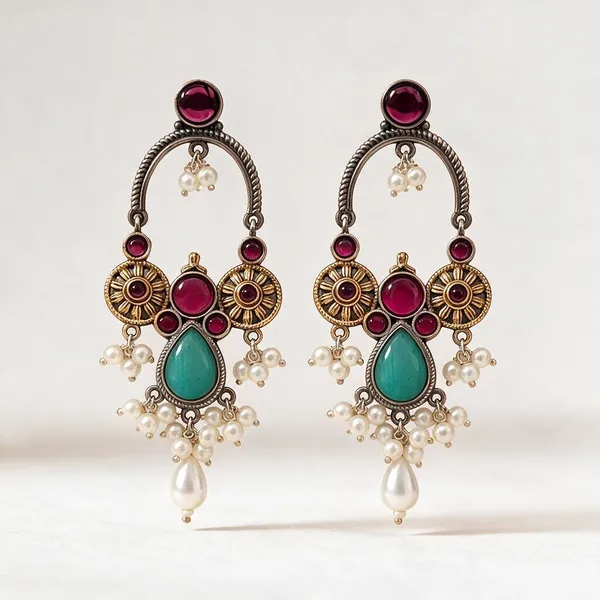 Sea_Green_Brass_Earrings_For_Women