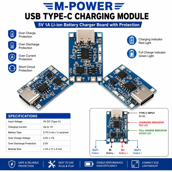 USB_Type_C_5V_1A_Li_Ion_Battery_Charger_Module