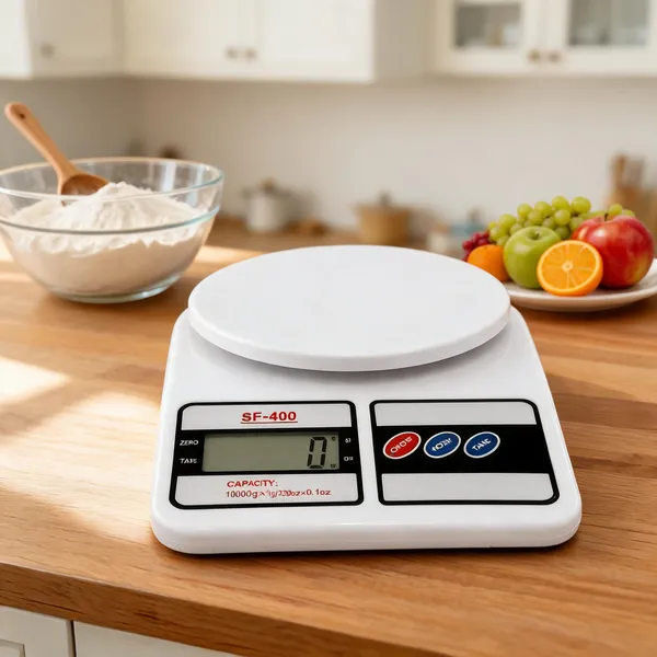 White_Plastic_Stainless_Steel_Tare_Function_Electronic_Kitchen_Scale