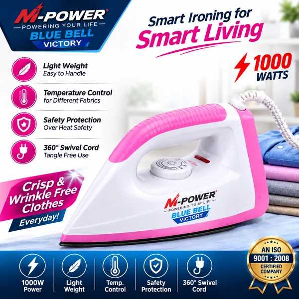M-Power_Blue_Bell_Victory_1000W_Lightweight_Electric_Iron
