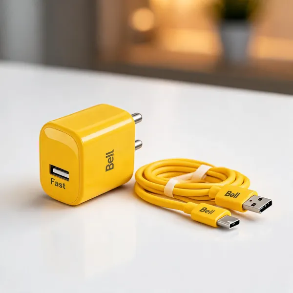 Yellow_Bell_313A_18W_Usb_A_Fast_Travel_Charger_With_Usb_C_Cable