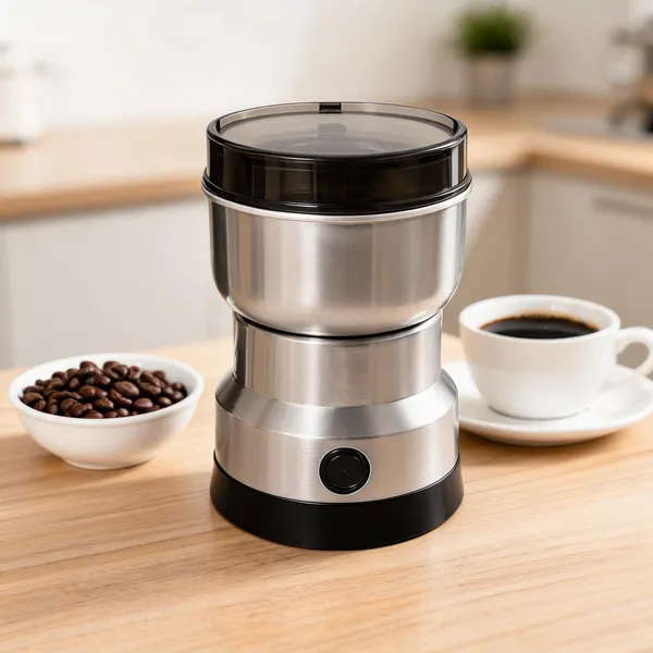Silver_And_Black_Stainless_Steel_One_Touch_Electric_Grinder