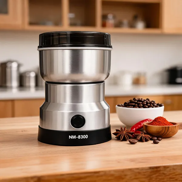Silver_And_Black_Stainless_Steel_One_Touch_Electric_Grinder