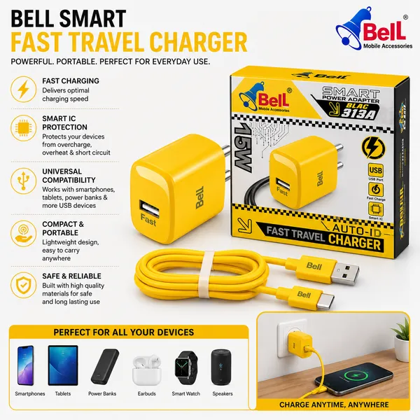 Bell_313A_Fast_Travel_Charger_With_USB_Cable