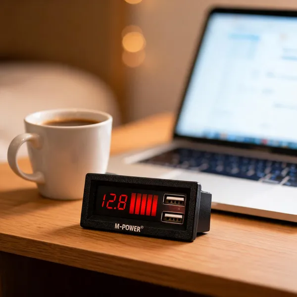 Black_And_Red_12V_Digital_Voltmeter_Dual_Usb_Charger_24W