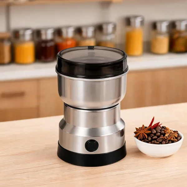 Black_And_Silver_Stainless_Steel_One_Touch_150W_Electric_Spice_Grinder