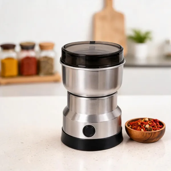 Black_And_Silver_Stainless_Steel_One_Touch_150W_Electric_Spice_Grinder