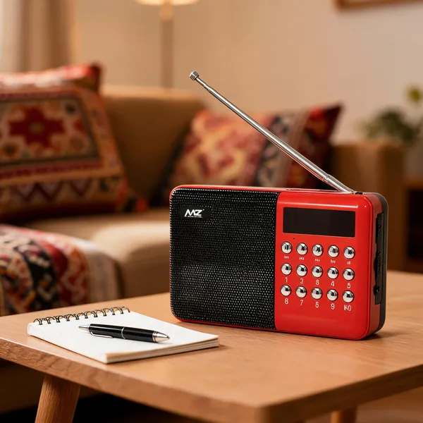 Red_And_Black_Mz_M30Vp_Portable_Fm_Radio_Audio_Player_With_Antenna