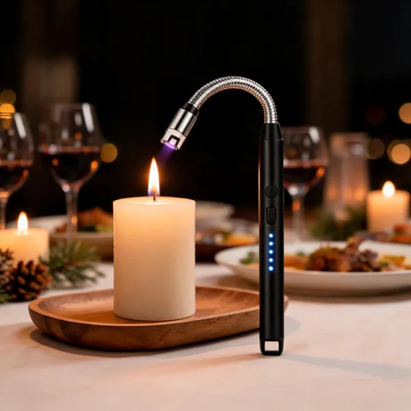 White_Abs_Plastic_Flexible_Neck_Usb_Rechargeable_Electric_Lighter