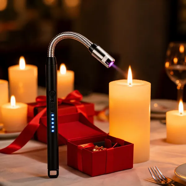 White_Abs_Plastic_Flexible_Neck_Usb_Rechargeable_Electric_Lighter