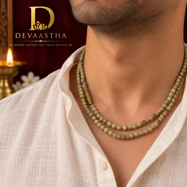 Beige_Beaded_Prayer_Mala_For_Devotees