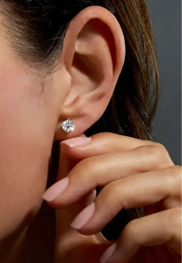 Gold_Tone_Round_Stud_Earrings_For_Women