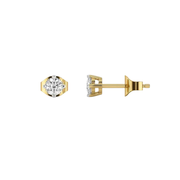 Gold_Tone_Round_Stud_Earrings_For_Women