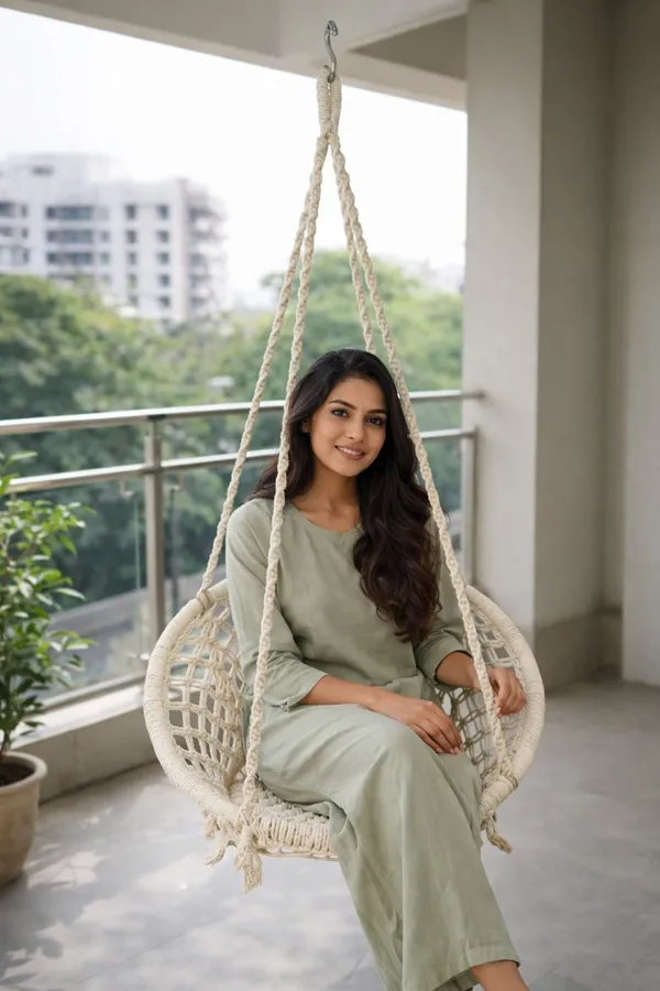 White_Premium_And_Handcrafted_Cotton_Hammock_Swing_For_Home