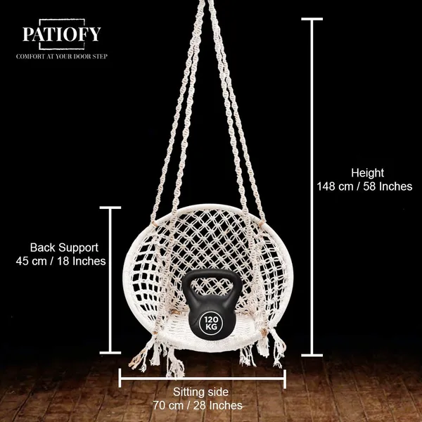 White_Premium_And_Handcrafted_Cotton_Hammock_Swing_For_Home