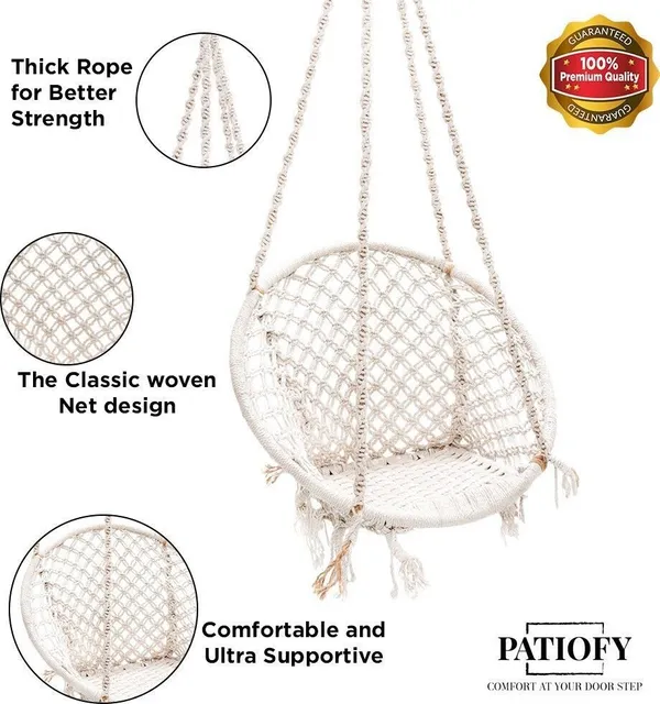 White_Premium_And_Handcrafted_Cotton_Hammock_Swing_For_Home