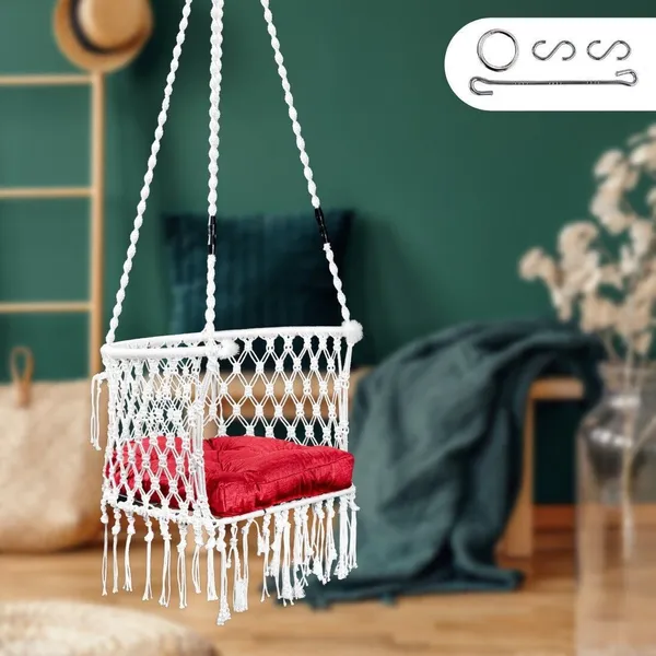 White_Premium_And_Handcrafted_Cotton_Hammock_Swing_For_Home