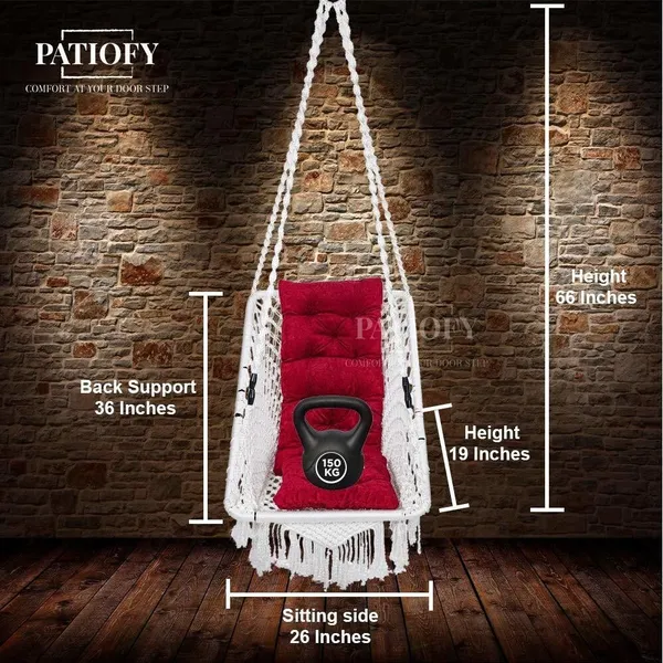 White_Premium_And_Handcrafted_Polyester_Hammock_Swing_For_Home