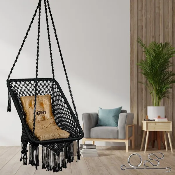 Black_Premium_And_Handcrafted_Cotton_Hammock_Swing_For_Home