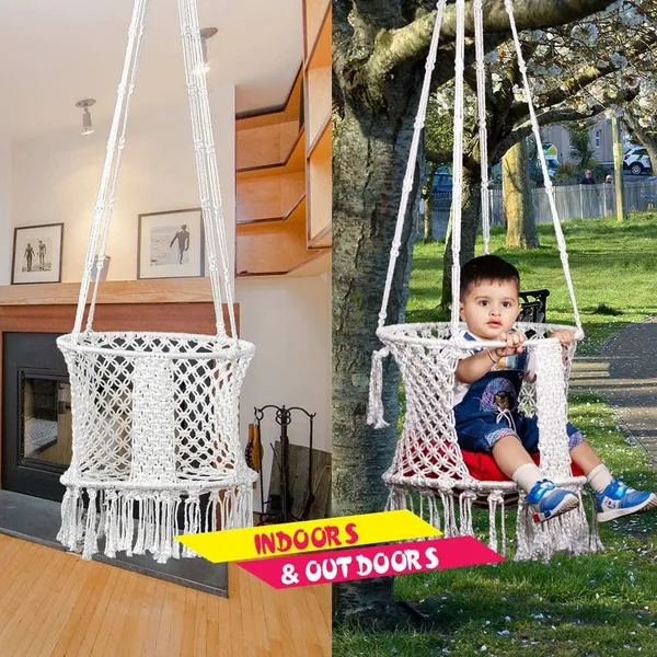 White_Premium_And_Handcrafted_Cotton_Hammock_Swing_For_Home