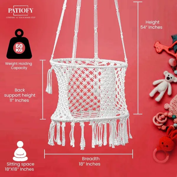 White_Premium_And_Handcrafted_Cotton_Hammock_Swing_For_Home