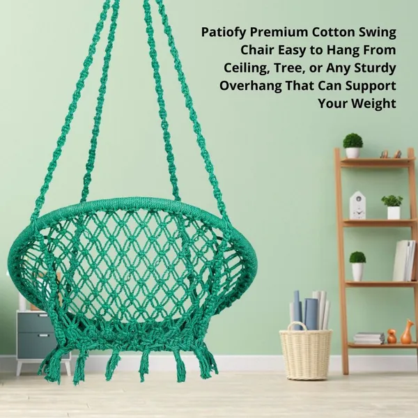 Green_Premium_And_Handcrafted_Cotton_Hammock_Swing_For_Home