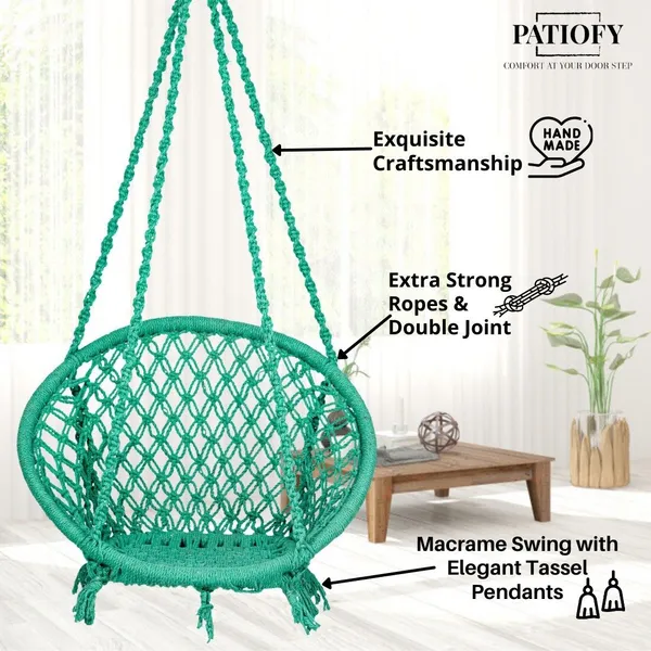 Green_Premium_And_Handcrafted_Cotton_Hammock_Swing_For_Home
