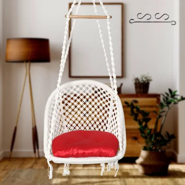White_Premium_And_Handcrafted_Cotton_Hammock_Swing_For_Home