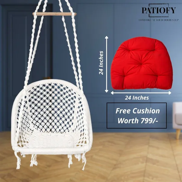 White_Premium_And_Handcrafted_Cotton_Hammock_Swing_For_Home