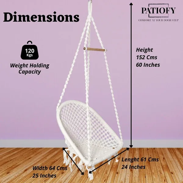 White_Premium_And_Handcrafted_Cotton_Hammock_Swing_For_Home