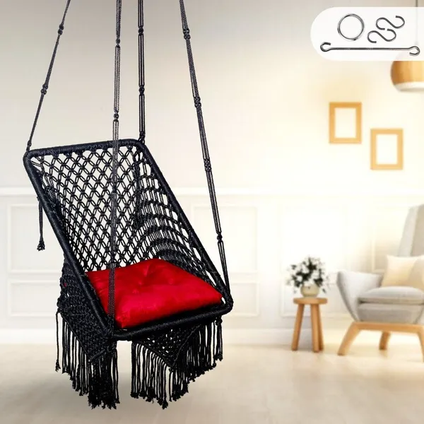 Black_And_Red_Premium_And_Handcrafted_Polyester_Hammock_Swing_For_Home
