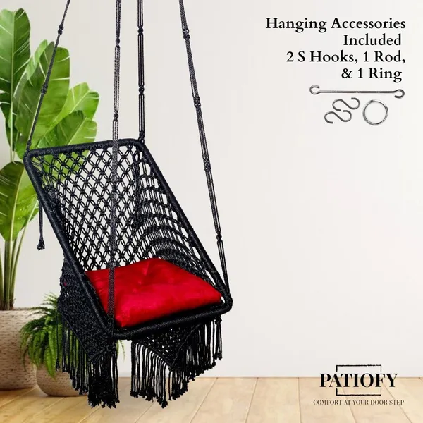 Black_And_Red_Premium_And_Handcrafted_Polyester_Hammock_Swing_For_Home