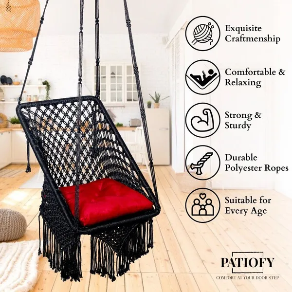 Black_And_Red_Premium_And_Handcrafted_Polyester_Hammock_Swing_For_Home
