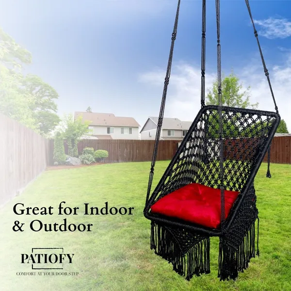 Black_And_Red_Premium_And_Handcrafted_Polyester_Hammock_Swing_For_Home