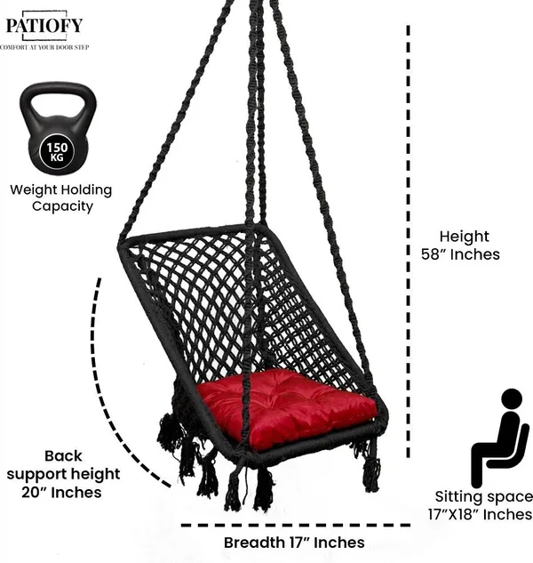 Black_And_Red_Premium_And_Handcrafted_Cotton_Hammock_Swing_For_Home