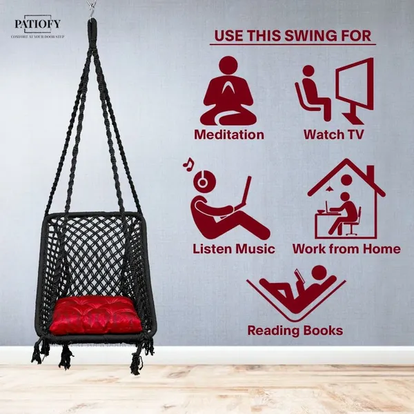 Black_And_Red_Premium_And_Handcrafted_Cotton_Hammock_Swing_For_Home