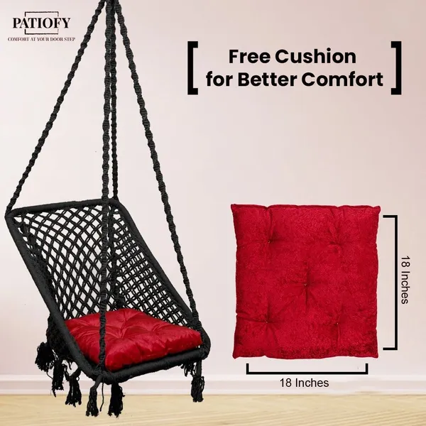 Black_And_Red_Premium_And_Handcrafted_Cotton_Hammock_Swing_For_Home