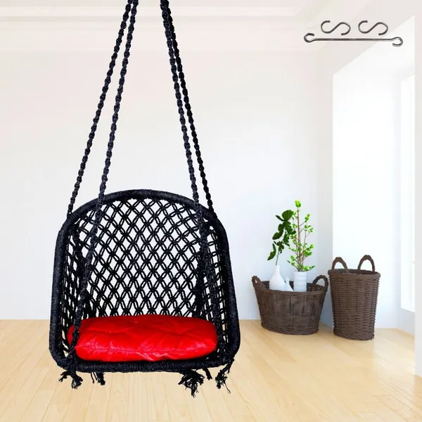 Black_And_Red_Premium_And_Handcrafted_Cotton_Hammock_Swing_For_Home