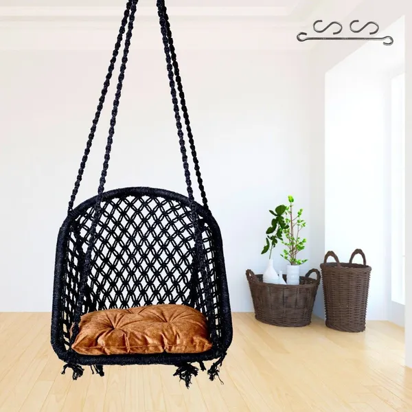 Black_And_Brown_Premium_And_Handcrafted_Cotton_Hammock_Swing_For_Home