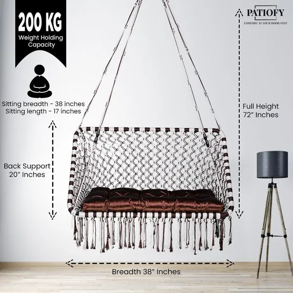White_And_Brown_Premium_And_Handcrafted_Polyester_Hammock_Swing_For_Home