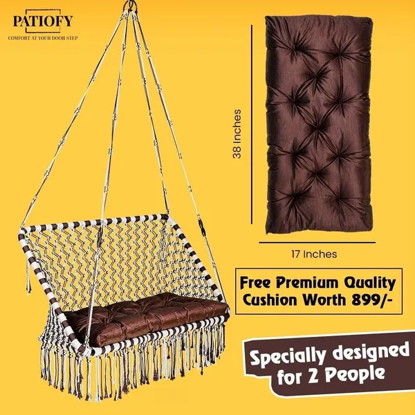 White_And_Brown_Premium_And_Handcrafted_Polyester_Hammock_Swing_For_Home