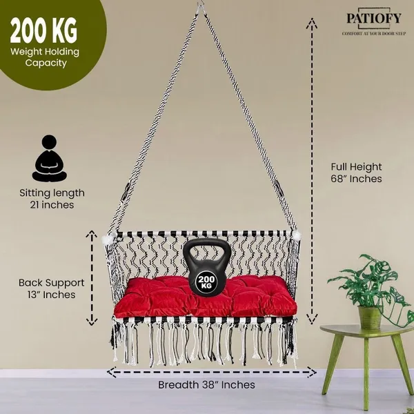 White_And_Black_Premium_And_Handcrafted_Polyester_Hammock_Swing_For_Home