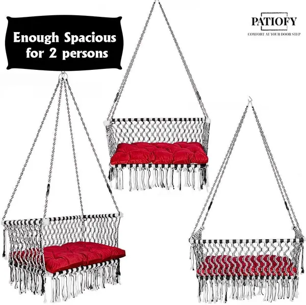 White_And_Black_Premium_And_Handcrafted_Polyester_Hammock_Swing_For_Home